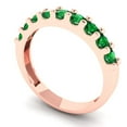 thumbnail image 2 of 0.63 ctw Wedding Band for Women - 14K Rose Gold Simulated Emerald Stackable Eternity Ring, 2 of 6
