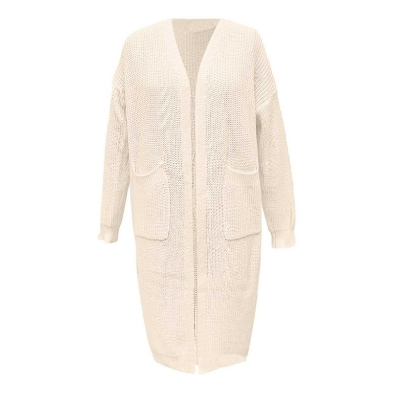Fiaer Loose Long Cardigan Sweaters for Women Open Front Casual