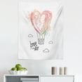 thumbnail image 1 of Saying Tapestry, Valentines Day Design Splashed Heart Air Balloon and Love is in the Air Phrase, Fabric Wall Hanging Decor for Bedroom Living Room Dorm, 5 Sizes, Multicolor, by Ambesonne, 1 of 1