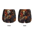 thumbnail image 5 of Lsque Vintage Floral Skull Printed Women's Running Shorts with Liner Pockets,Elastic Quick Dry Workout Athletic Gym Yoga Shorts,Womens High Waist Shorts-Small, 5 of 9