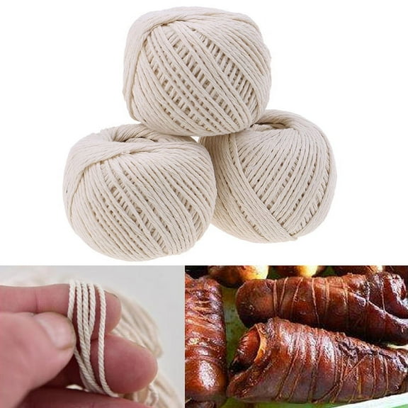 1Roll 229 feet Butcher's Cotton Twine Meat Trussing Turkey Barbecue Strings Rope