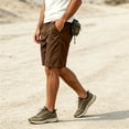 thumbnail image 4 of Men's Flex Casual Cargo Shorts, Lightweight Water Resistant Golf Shorts,Comfortable Stretch Waist Work Shorts with Multi-Pocket Coffee M, 4 of 7