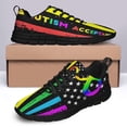 thumbnail image 4 of Autism Acceptance American Flag Shoes for Men Women Running Shoes Lightweight Walking Sneakers Mesh Athletic Sport Shoes Black Size 11.5, 4 of 5