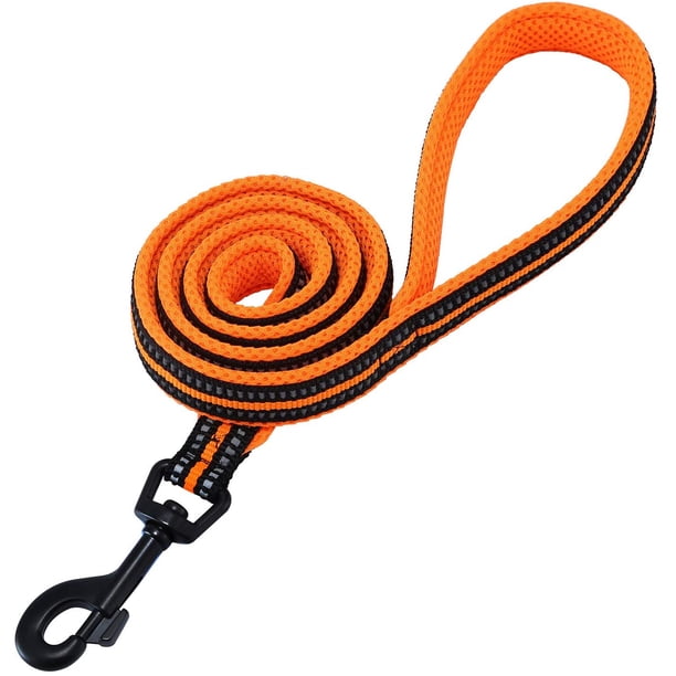 Correa reflectante, resistente, clásica, suave, acolchada, gruesa, correas de nailon, ideal para perros de todos los tamaños y paseos al aire libre (naranja) Rojo Verde RV1016-0124182FYD