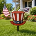 thumbnail image 2 of DefiDgd Patriotic Metal Garden Stake Statue,Vintage American Flag Style Yard Plug-in Decor,Garden Lawn Porch Ornament for 4th of July Independence Day Outdoor Landscape(Hat), 2 of 8