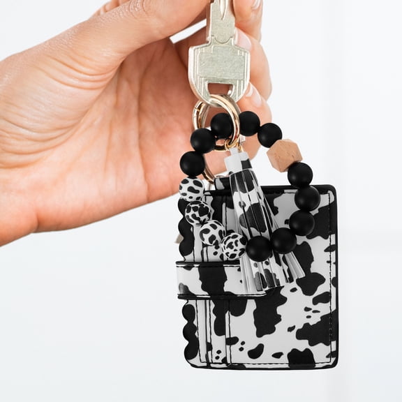 NICEXMAS Clutch Wallet For Women Zinc Alloy Black And White Cow Print 1Pack ID Holder Chic