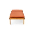 thumbnail image 2 of Tevion Outdoor Teak Acacia Wood Chaise Lounge and Rust Orange Cushion Set, 2 of 10