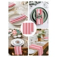 thumbnail image 3 of Red Pink Stripe Cloth Napkins Set of 4 Reusable Dinner Napkins, Geometric White Vertical Striped Cocktail Napkin Washable Table Napkins for Wedding/Holiday Party/Baby Shower 20"x20", 3 of 7