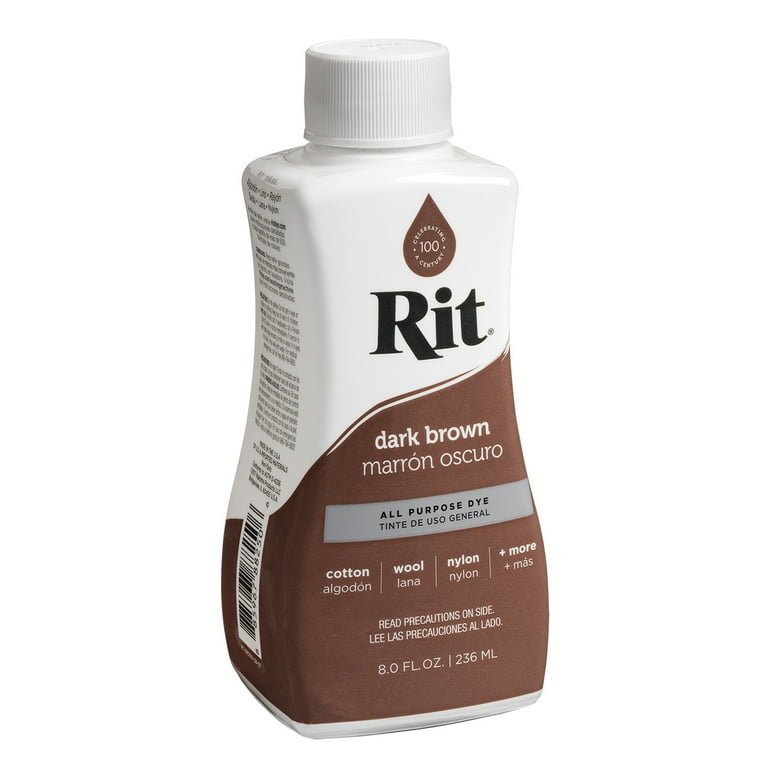 Rit Versatile Non-Toxic Dark Brown Liquid Dye for All Fabrics,