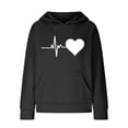 thumbnail image 4 of Mercatoo Girls' Hooded Sweatshirts 𝗪affle Loose 𝗛oodie with Print Long Sleeve Soft Pullover with Pocket for Kids Girls, 4 of 8