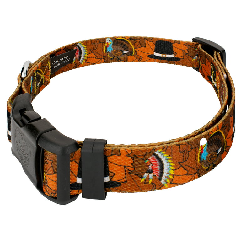Country Brook Petz Deluxe Fall Foliage Dog Collar - Made in The U.s.a., Large