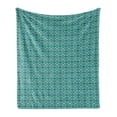 thumbnail image 1 of Guatemalan Soft Flannel Fleece Throw Blanket, Maya Vibrant Forms Triangles Colombian Pattern, Cozy Plush for Indoor and Outdoor Use, 60" x 80", Sea Green Magenta, by Ambesonne, 1 of 6
