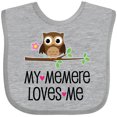 thumbnail image 3 of Inktastic My Memere Loves Me Grandchild Owl for Girl Girls Baby Bib, 3 of 4