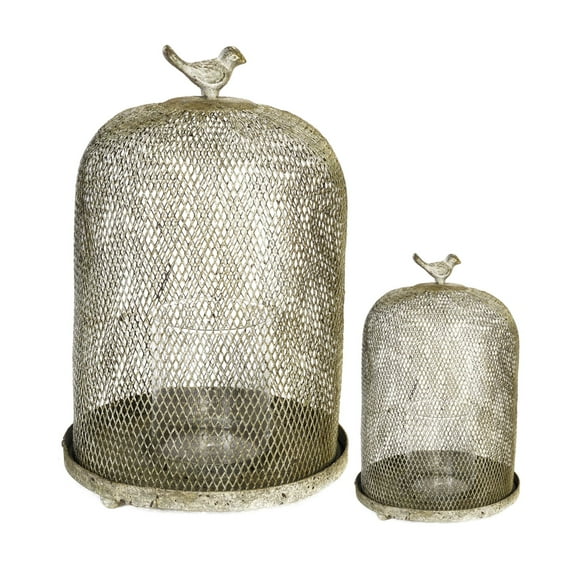 Ophira Golden Sparrow Mesh Candle Holders - Gold Set of Two
