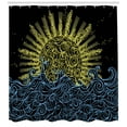 thumbnail image 3 of Ambesonne Sun Shower Curtain, Wavy Ocean Summer Sky Motif, 69"Wx75"L, Yellow Blue, 3 of 3