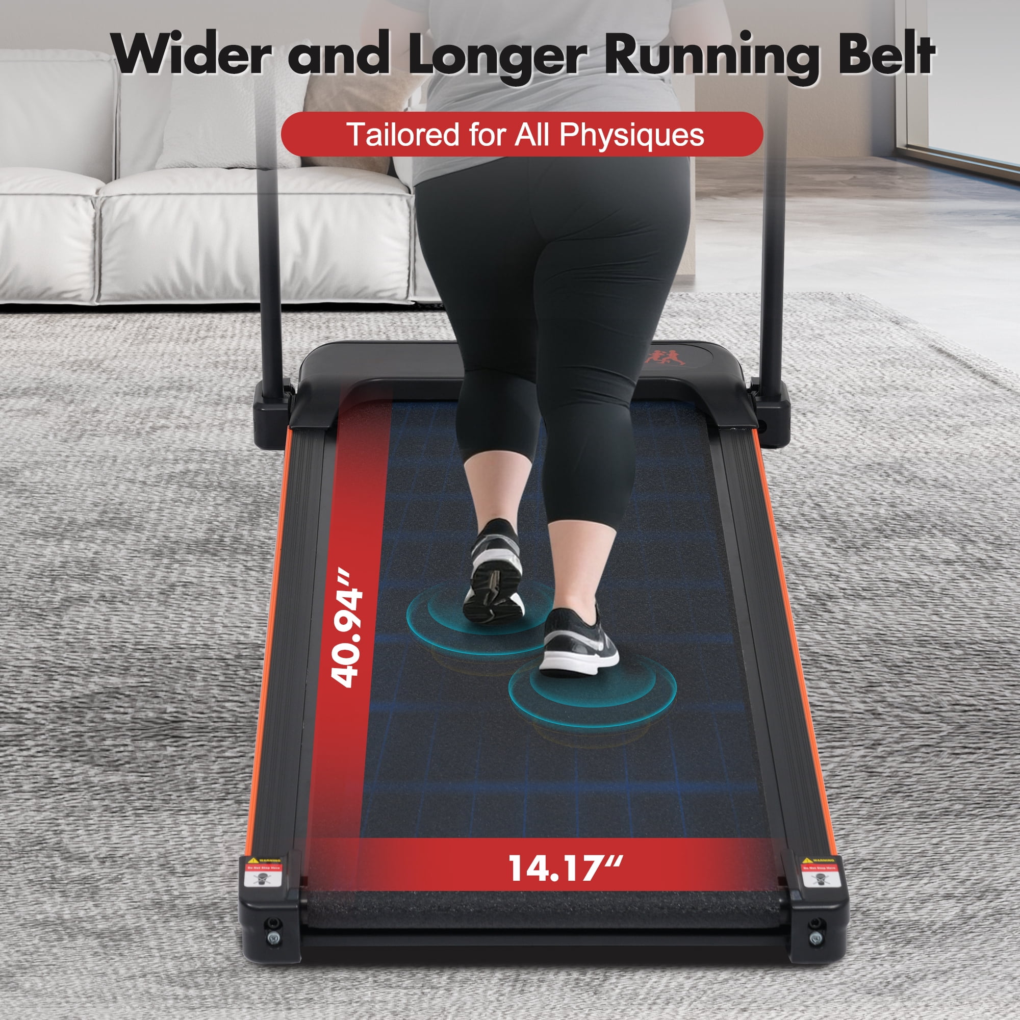 Euroco Portable Folding Treadmill with 8% Incline, 3.0 HP Foldable Treadmill with LED Display,4 Adjustable Support Feet & Cup Holders,265 Lbs Quiet Walking Pad for Home and Office Exercise