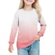 thumbnail image 2 of Cowsor Girl's Crew Neck Tie Dye Sweatshirts with No Hood Casual Color Block Long Sleeve Pullover Tops, 2 of 7