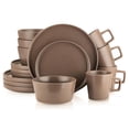 thumbnail image 1 of Stone Lain Celina Stoneware 16 Piece Dinnerware Set, Service for 4, Brown Matte, 1 of 12