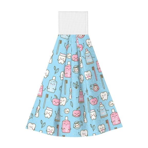 Yiaed Funny Cute Teeth Print Coral Velvet Wipes Absorbent Wipes Cleaning Cloths Household Table and Dish Wiping Cloths