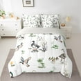 thumbnail image 2 of Manfei Mallard Duck 7-Piece Twin Bedding Sets,Floral Lotus Bedding Comforter Set,Rustic Animal Breathable Sheet Sets,Microfiber Flower Bedroom Decoration,Reversible, 2 of 7