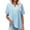 Blue, variant on Sakmal Short Sleeve Shirts Women's Cotton and Linen Embroidered Tunic V-Neck Shirts Black T-Shirts Spring Tops for Women