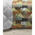 thumbnail image 3 of Playroom Down Alternative Comforter, Nature Themed Owl Cat Bird Bluebells Tulips Leaves Doodle Art, Microfiber Quilt for All Season, 5 Sizes, Dark Brown White, by Ambesonne, 3 of 3