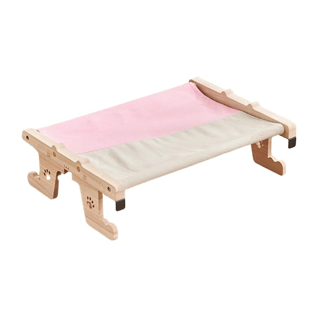 Cat Window Perch Lounge Hamaca Kitten Cat Bed Steady Wooden Para Gatos De Interior Gray Pink PawPattern Sunnimix Percha para ventana de gato