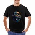 thumbnail image 2 of Lion T-shirt Lion Unisex T-shirt Unisex tees Casual Cotton Colorful Printing, 2 of 5