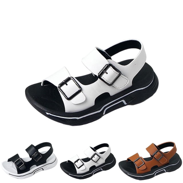 JDQJBZ Boys's Sandals Hook Loop Closure Summer Beach Sandals Non Slip Outdoor Casual Shoes