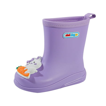

NECHOLOGY Toddler Shows Girls Children Shoes Rain Boots Cartoon Children Rain Boots Boys And Girls Infant Little Boots Shoes Purple 7 Years