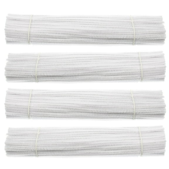 Rexero 400 Pieces Pipe Cleaners White Chenille Stem for DIY Art Craft Decorations (6mm x 12 Inch)