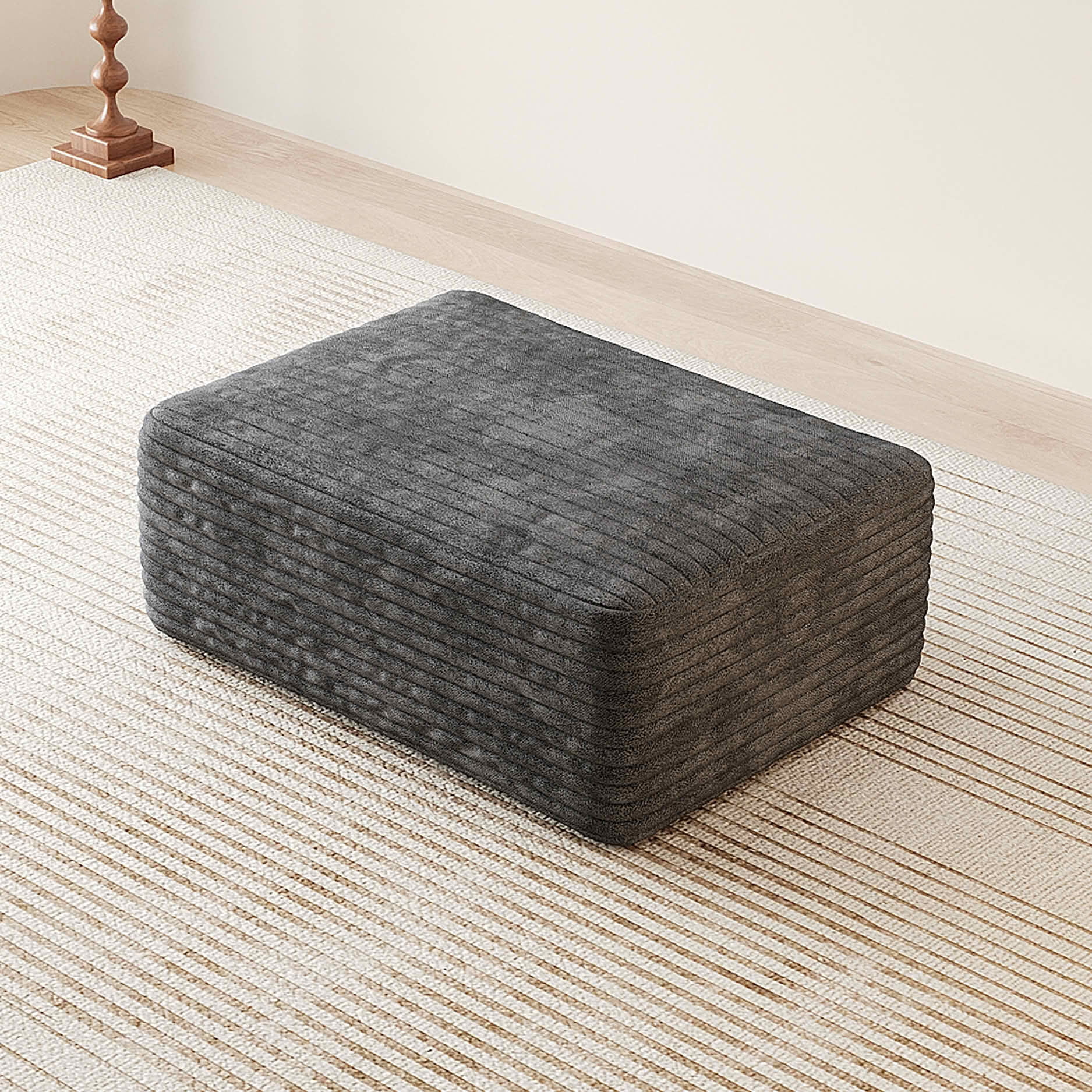 MAYEERTY Cloud Sofa Ottoman, Plush Fabric Upholstered Footrest, No Assembly Required for Living Room Leisure Area