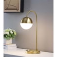 thumbnail image 3 of Pemberly Row Contemporary Metal Round Arched Table Lamp in Gold, 3 of 7