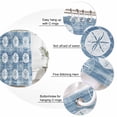 thumbnail image 2 of 54x78 Inch Shower Curtain Decorative Summer Marine Life Bathtub Bath Curtains Fabric Waterproof Bathroom Decor, Nautical Coastal Sand Dollars Retro Blue Small Stall Shower Curtain Set with 12 Hooks, 2 of 6