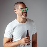 Optimum Optical Retro Rectangular Frame Sunglasses, Malibu Kenneth