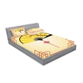 thumbnail image 2 of Ambesonne Japanese Fitted Sheet & Pillow Sham Set, Cherry Blossom Orient, Queen, Sand Brown Yellow Red, 2 of 2