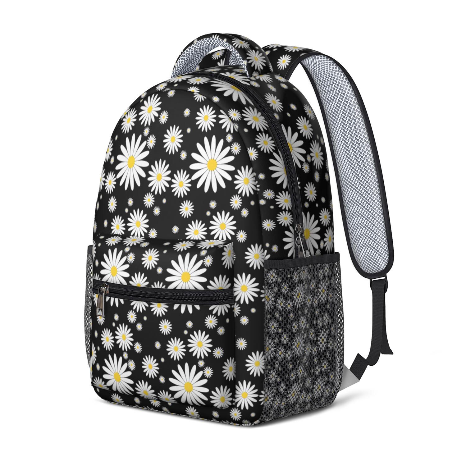 Wildflower Daisy Pattern Student Backpack - Lightweight & Stylish for Daily Commute