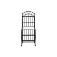 thumbnail image 3 of Benjara Cia 5 Tier Bakers Rack- Faux Marble Shelf- Black Metal Scrollwork, 3 of 10