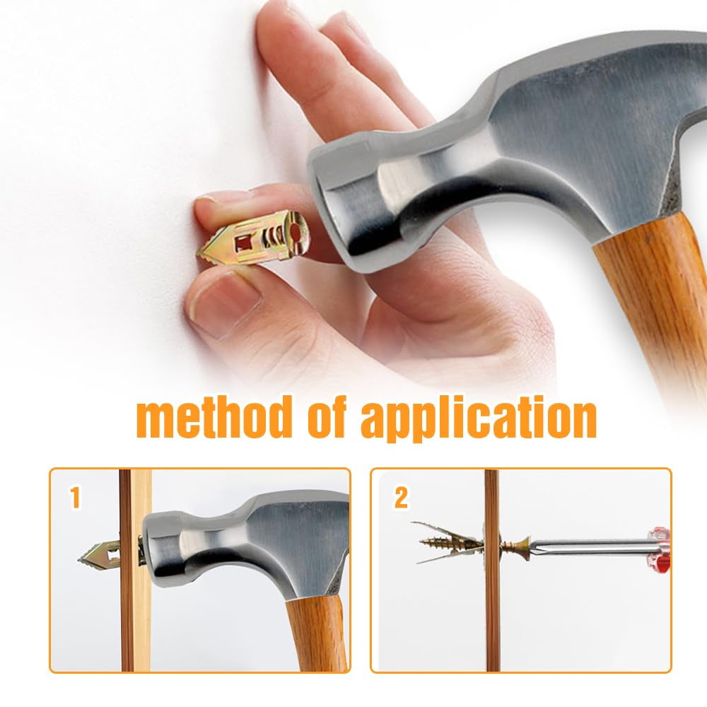 Expansion Screw, 2025 Upgraded Self-Drilling Anchors Screws, Self Drilling Drywall Anchors with Screws, Drywall Anchors and Screw Kit, Easy Application No Drill or Holes in Wall.