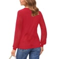 thumbnail image 4 of UVN Blouses for Women Dressy Lace Pleated Tunic Tops Casual Long Sleeve Fall Shirts, 4 of 8