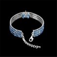 thumbnail image 2 of Increíble collar de 3 filas de diamantes de imitación para mascotas, gatos, perros, collares, joyas de hueso de diamantes de imitación brillantes, accesorios de boda para fiestas (azul-L) WD.WDQZL Hogar, 2 of 6