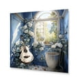thumbnail image 2 of Designart "Toilet Charm In Blue II" Bath & Laundry Metal Wall Art, 2 of 5