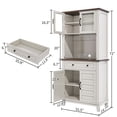 thumbnail image 3 of Huisuilinss Tall Storage Cabinet,Kitchen Pantry Cabinet,72" Food Pantry Storage Cabinet With 2 Glass Doors,Storage Drawers,Freestanding Cupboard,Farmhouse Kitchen Hutch For Living Dining Room Office, 3 of 7