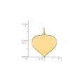 thumbnail image 2 of 14k Yellow Gold Heart Pendant for Women, Polished Engravable Charm for Necklace or Bracelet, Smooth Minimalist Jewelry Symbolizing Love and Affection, Sentimental Keepsake Accessory, 2 of 4