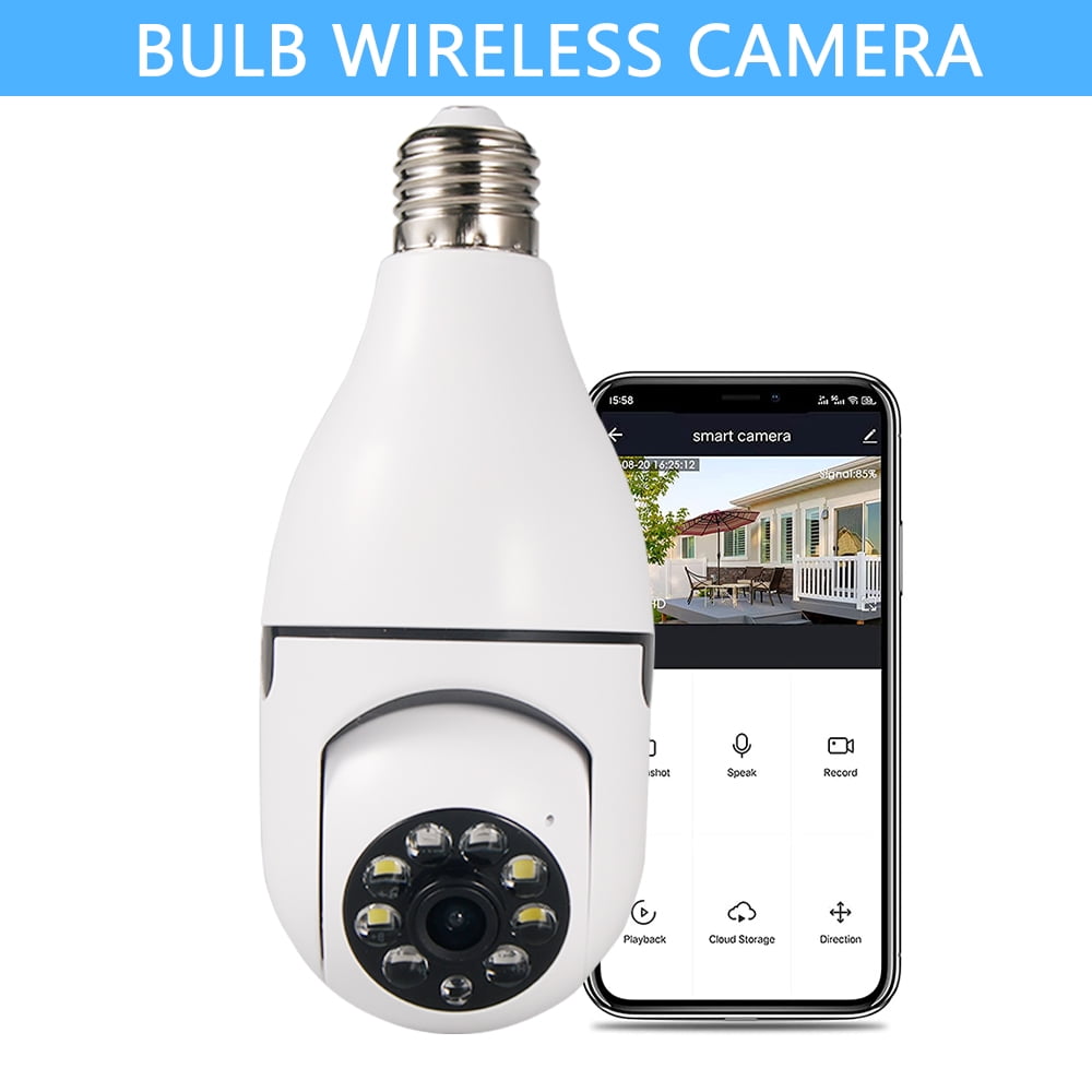 Jahy2Tech 360° WiFi Camera Light Bulb Security Home Camera Wireless