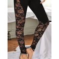 thumbnail image 6 of Womens Leggings High Waisted Mesh See Through Pants Black L, 6 of 9