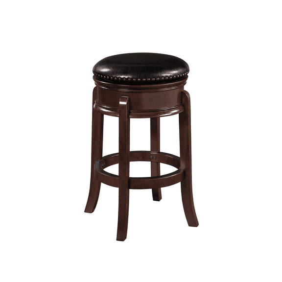 Boraam Hamilton Bar Height Backless Swivel Wood Barstool - Cappuccino Finish