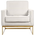 thumbnail image 3 of Meridian Furniture Noah Cream Velvet Accent Chair with Gold Iron Base, 3 of 5