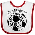 thumbnail image 3 of Inktastic Id Rather Be Playing Soccer Boys or Girls Baby Bib, 3 of 4