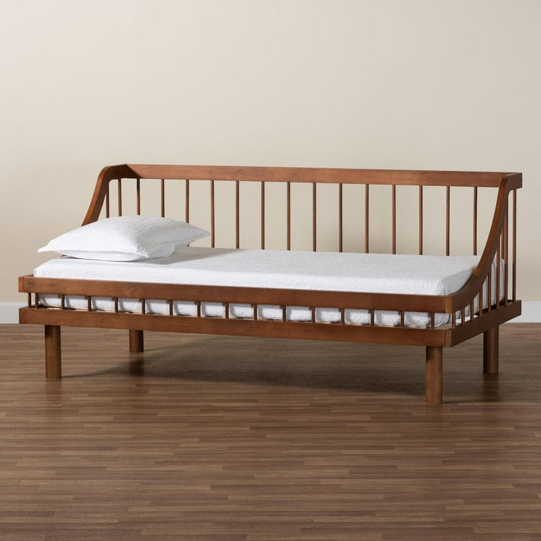 Baxton Helio Daybed - Mid-Century Twin Size - Walnut Brown